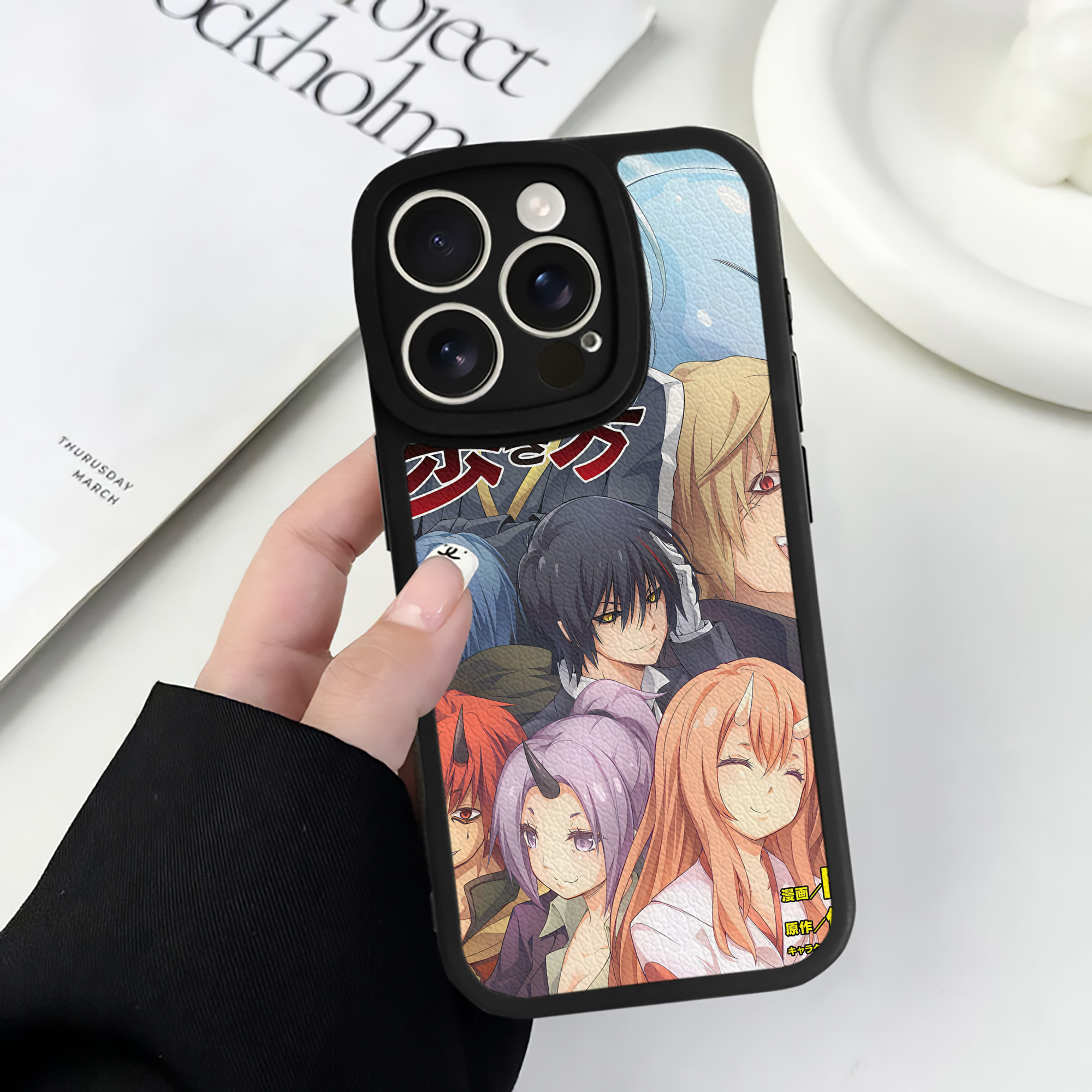 （画像用） 転スラ Regarding Reincarnated to Slime 【iPhone 16シリーズ対応】シリコンスマホケース（レザー調） 材質：シリコン